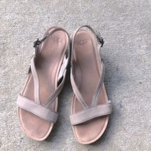 🤩🤩🤩 UGG SANDALS SIZE 10 EUC WEDGE HEEL 🤩🤩🤩